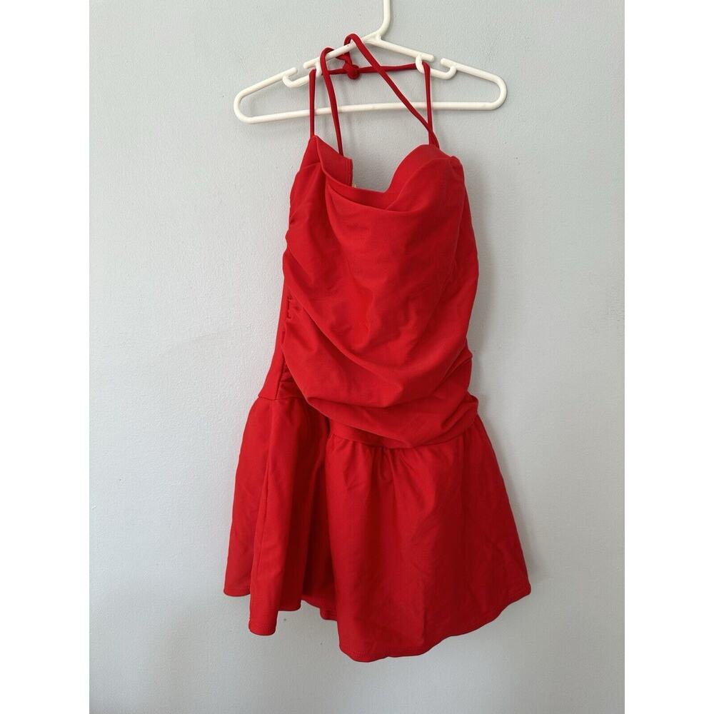 Travel Smith Brand Woman's Swimsuit Dress/ Skirt One Piece Red Sz 12 USA - Picture 1 of 6